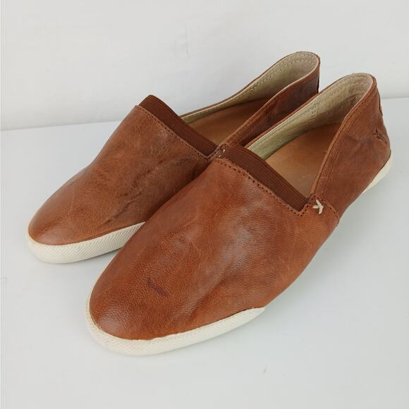 Frye SZ 6.5 Women's Melanie Slip On Flats Sneakers Cognac - Picture 4 of 8